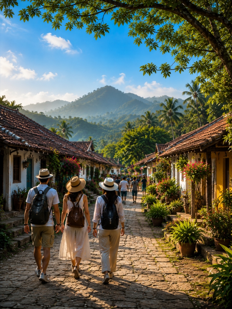 Local village walk showing the authentic cultural heritage of Kerala backwaters